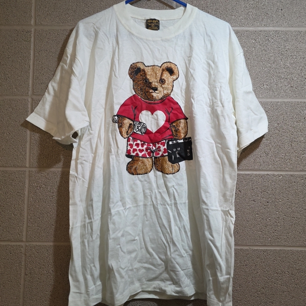 Vintage Touch of Gold by Spring Ford men's tee bear love single stitch size XL
